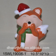 Fox decoração em cerâmica multi-color